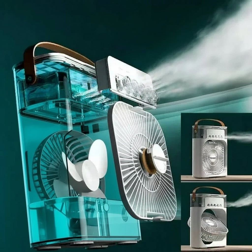 Ventilador de Aire Frío y Humificador con Luces LED