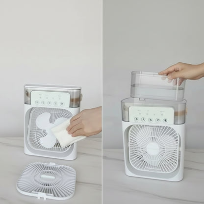 Ventilador de Aire Frío y Humificador con Luces LED