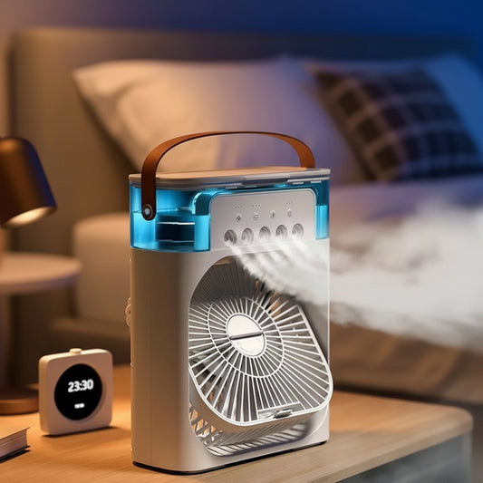 Ventilador de Aire Frío y Humificador con Luces LED
