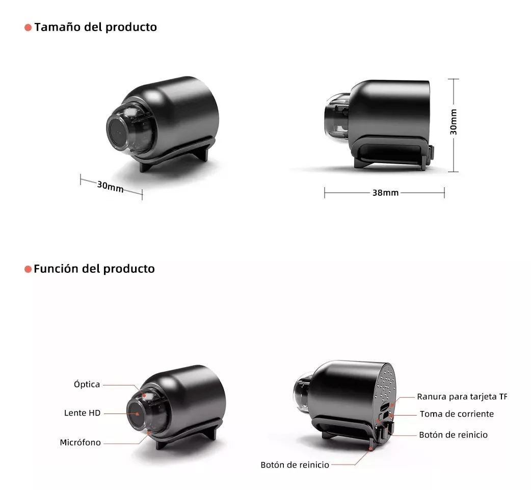 👓 VIGÍA MINI® PRO 1080P  Cámara de Seguridad WiFi Full HD